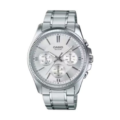 Casio General MTP-1375D-7AV Silver Stainless Steel Band Men Watch